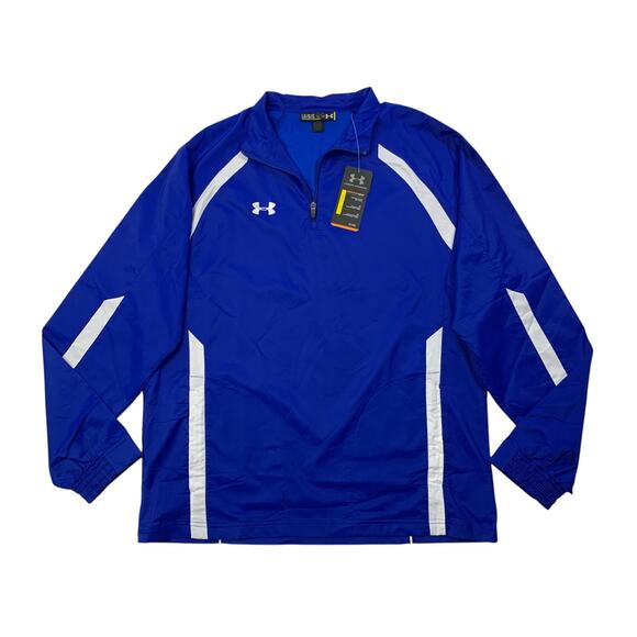 Under Armour Jacket Mens Large Ocean Blue White Undeniable Warm-Up AllSeasonGear - Picture 1 of 12